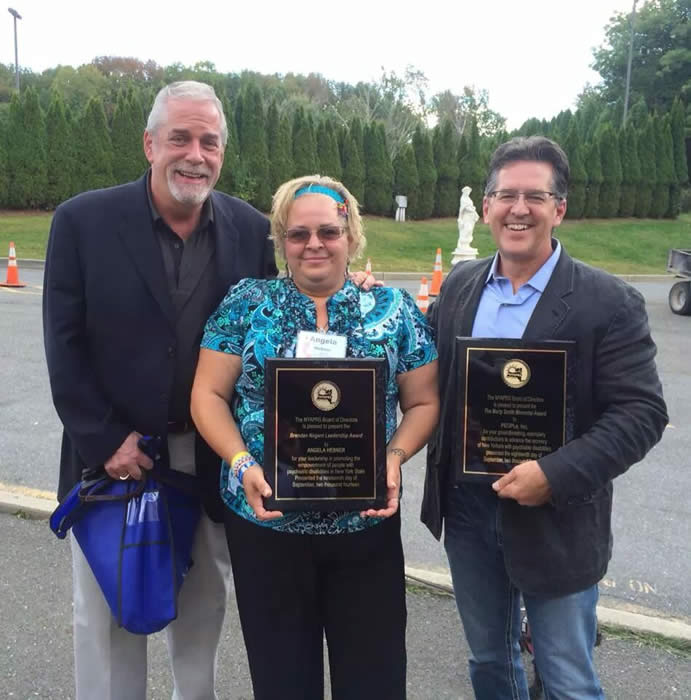 Peter Ashenden with awardees, Angela Hebner and Steve Miccio